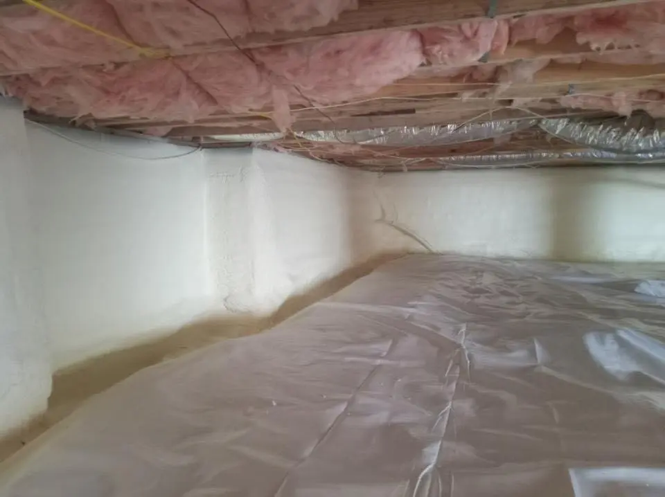 Crawl space encapsulation with closed-cell spray foam for Attic Insulation in Wolcott